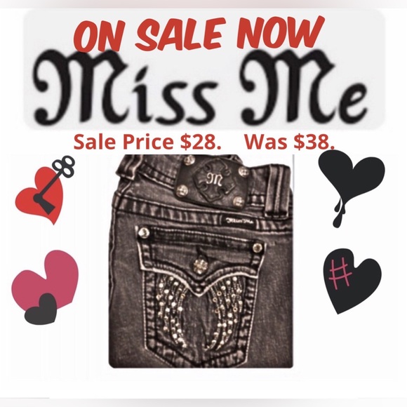 Miss Me Denim - Miss Me Jeans - Price Just Reduced- Straight Legs, Size 27